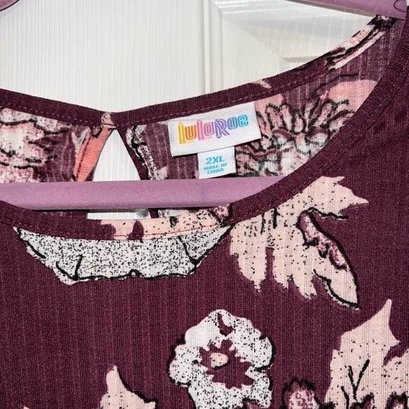 LuLaRoe Roselyn Burgundy Floral Midi Dress. EUC. Size 2XL - Picture 2 of 6